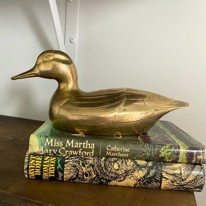 Mid century modern brass duck statue. Vintage